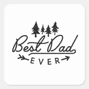 Pegatina Cuadrada Mejor papá del mundo regalo