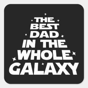 Pegatina Cuadrada Mejor papá en toda la galaxia - Día del Padre
