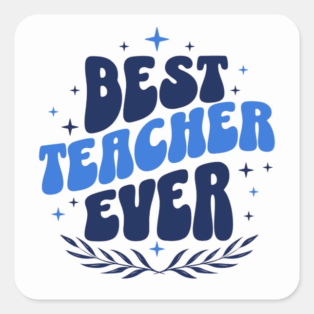 Pegatina Cuadrada Mejor Profesor de la Historia (Anverso)