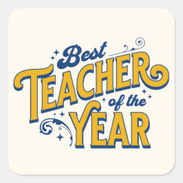 Pegatina Cuadrada Mejor profesor del año