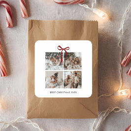 Pegatina Cuadrada Mejor regalo de collage de fotos familiares de Nav