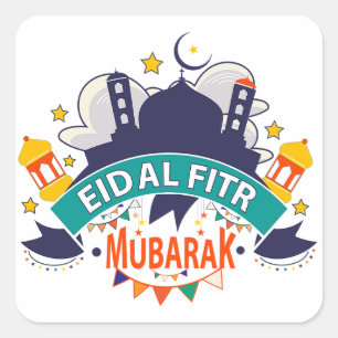 Pegatina Cuadrada Mejor regalo de Eid para los musulmanes - Eid Al-F