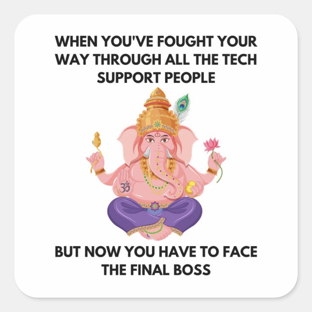 Pegatina Cuadrada Mejor soporte técnico (Anverso)