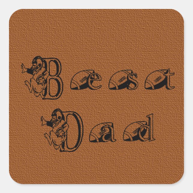 Pegatina Cuadrada Mejor texto de fútbol de papá (Anverso)