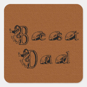 Pegatina Cuadrada Mejor texto de fútbol de papá