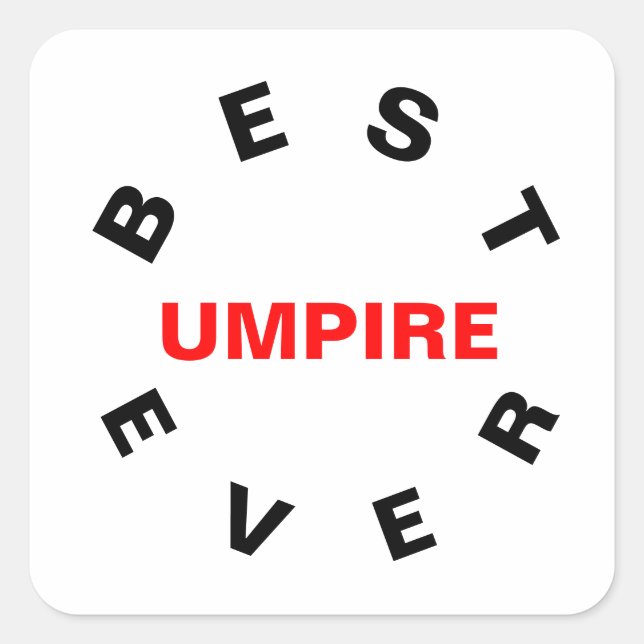 Pegatina Cuadrada Mejor UMPIRE (Anverso)