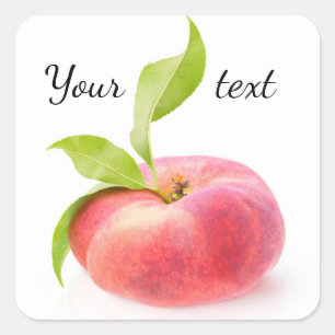 Pegatina Cuadrada Melocotón plano