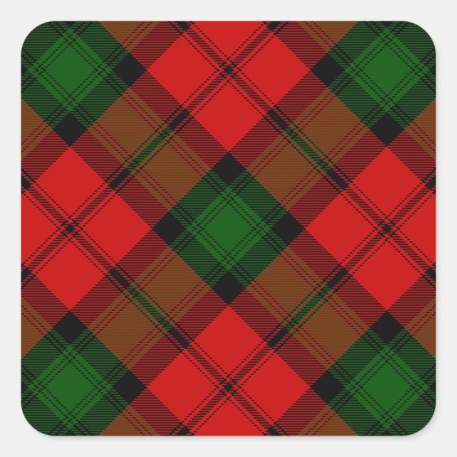Pegatina Cuadrada Melocotonus tartan (Anverso)
