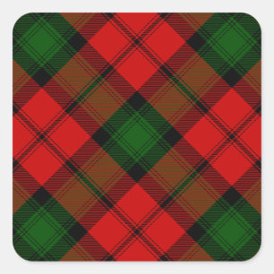 Pegatina Cuadrada Melocotonus tartan