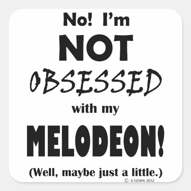 Pegatina Cuadrada Melodeón Obssed (Anverso)