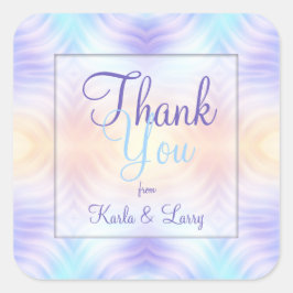 Pegatina Cuadrada Melón amarillo Verde azulado de Lavanda Gracias