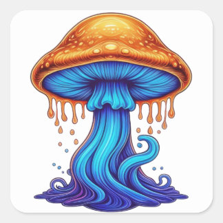 Pegatina Cuadrada Melty Mushroom Vibes