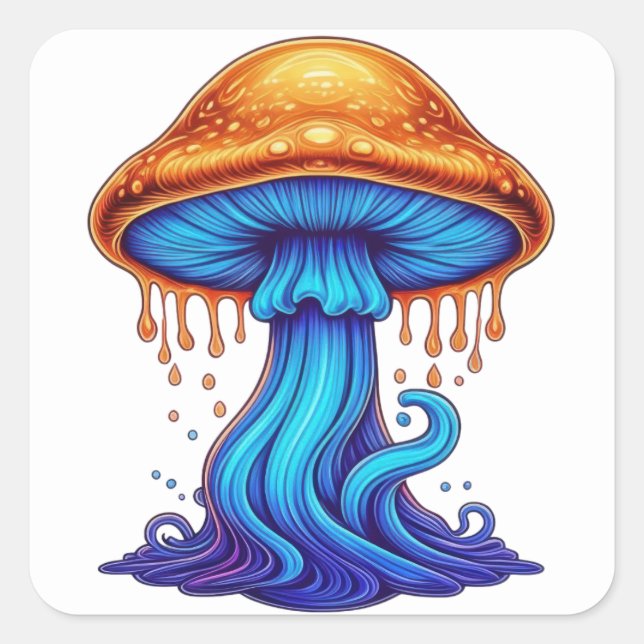 Pegatina Cuadrada Melty Mushroom Vibes (Anverso)