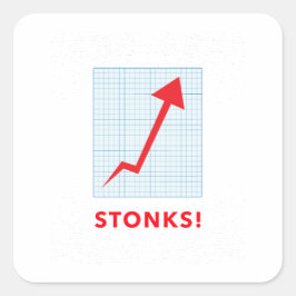 Pegatina Cuadrada Meme Artwork Stonks | Business Capitalism Profit