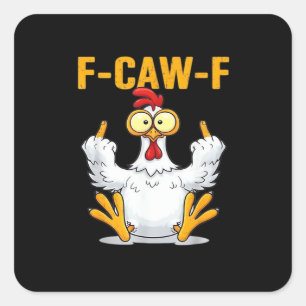 Pegatina Cuadrada Meme del Gallo Clásico de Cita