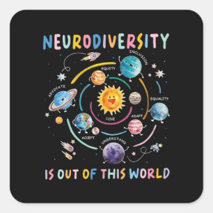 Pegatina Cuadrada Meme viral de citas fuera de este mundo