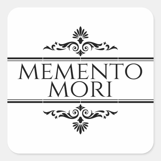 Pegatina Cuadrada Memento Mori (Anverso)