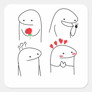 Pegatina Cuadrada Memes divertidos de Flork, flork, meme, flork