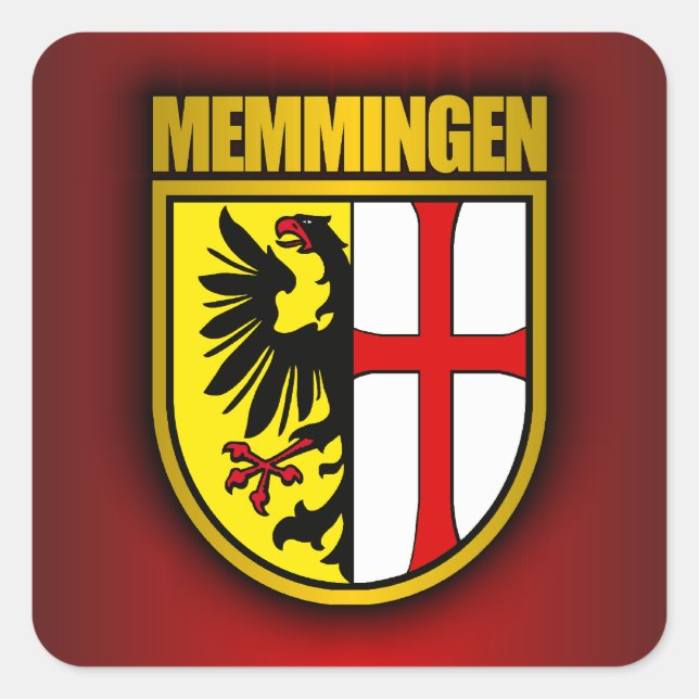 Pegatina Cuadrada Memmingen (Anverso)