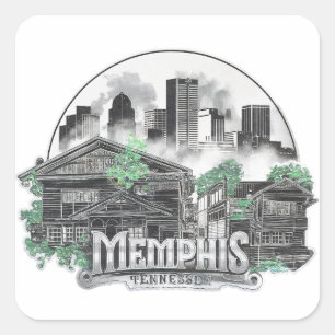 Pegatina Cuadrada Memphis City Tennessee USA