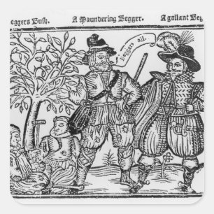 Pegatina Cuadrada Mendigos todos