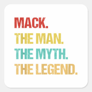 Pegatina Cuadrada Mens Mack The Man The Myth The Legend