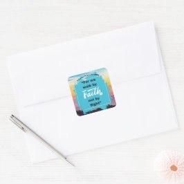 Pegatina Cuadrada Mensaje de fe - 2 corintios - Pegatinas de plaza