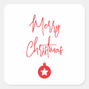 Pegatina Cuadrada Mensaje de Navidad y Año Nuevo para la Familia