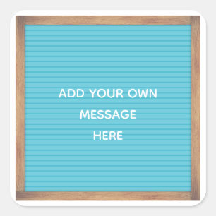 Pegatina Cuadrada Mensaje de Personalizado de Rótulo de marco Verde