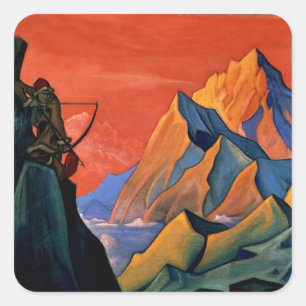 Pegatina Cuadrada “Mensaje de Shambala” de Nicholas Roerich