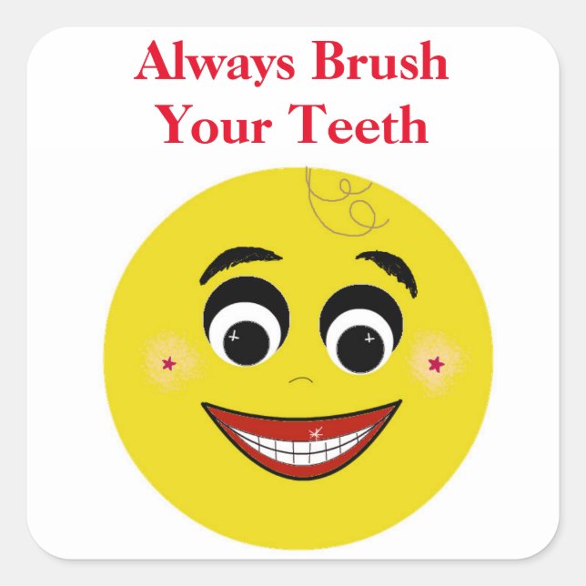 Pegatina Cuadrada Mensaje Dental Facial (Anverso)