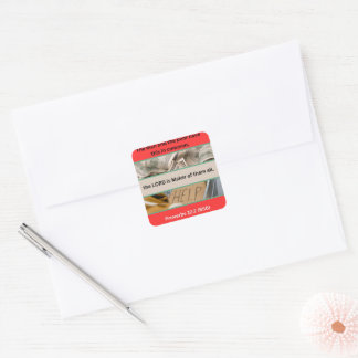 Pegatina Cuadrada Mensaje Proverbs - Proverbios 22-2 -