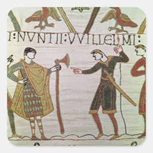 Pegatina Cuadrada Mensajeros del Duke William llegaron a encontrar a