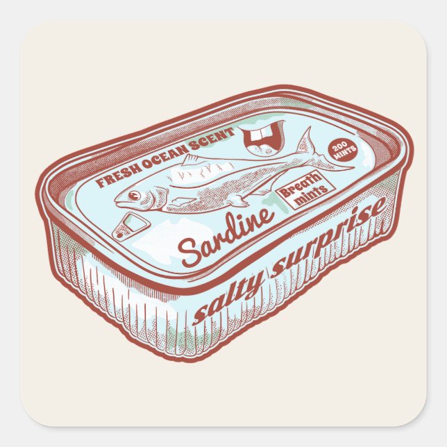 Pegatina Cuadrada Mentes de aliento divertidas (Anverso)