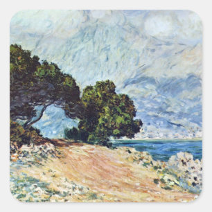 Pegatina Cuadrada Menton visto desde Cap Martin por Claude Monet