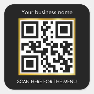 Pegatina Cuadrada Menú Escanear Para Pedir Café De Restaurante QR Co