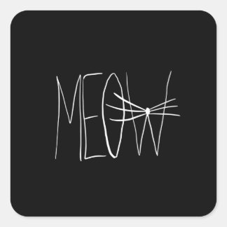 Pegatina Cuadrada Meow