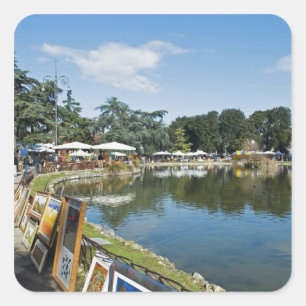 Pegatina Cuadrada Mercado anticuario, Fortezza Da Basso,
