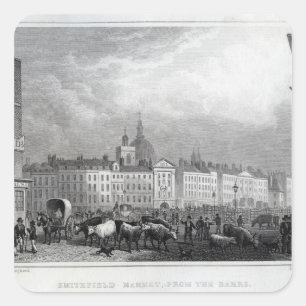 Pegatina Cuadrada Mercado de Smithfield del Barrs
