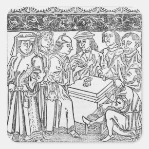 Pegatina Cuadrada Mercancías y prestamistas