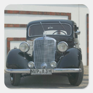 Pegatina Cuadrada mercedes antiguo