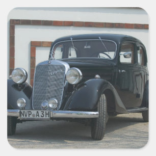 Pegatina Cuadrada mercedes antiguo 3