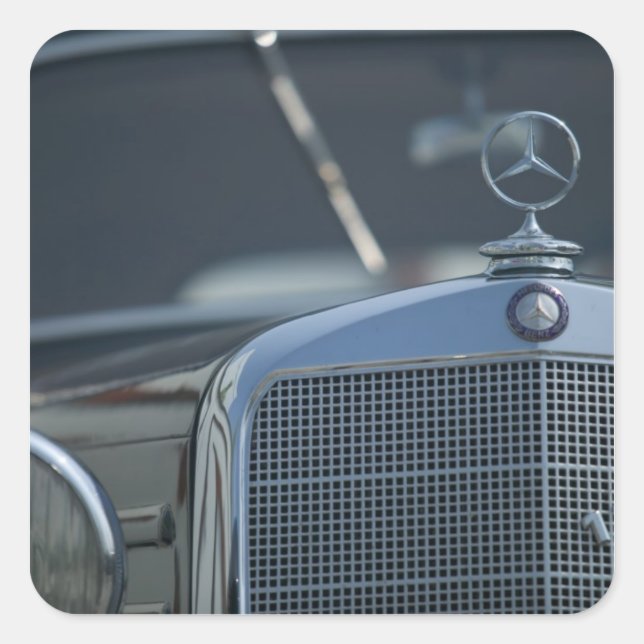 Pegatina Cuadrada mercedes antiguo 4 (Anverso)