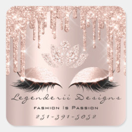 Pegatina Cuadrada Mercedes Beauty Lashes Lotus Gracias Negocios