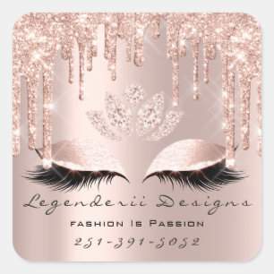 Pegatina Cuadrada Mercedes Beauty Lashes Lotus Gracias Negocios