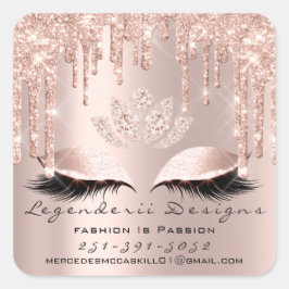 Pegatina Cuadrada Mercedes Beauty Lashes Lotus número de correo