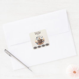 Pegatina Cuadrada Merchandising personalizado de café costero vintag