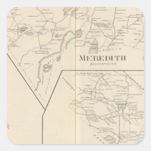 Pegatina Cuadrada Meredith, pueblo de Meredith