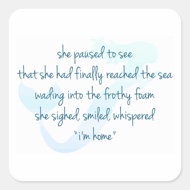 Pegatina Cuadrada Mermaid (Anverso)