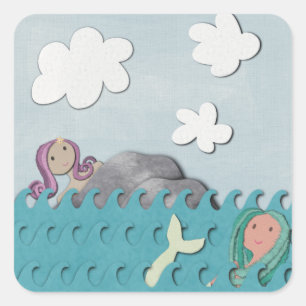 Pegatina Cuadrada Mermaid